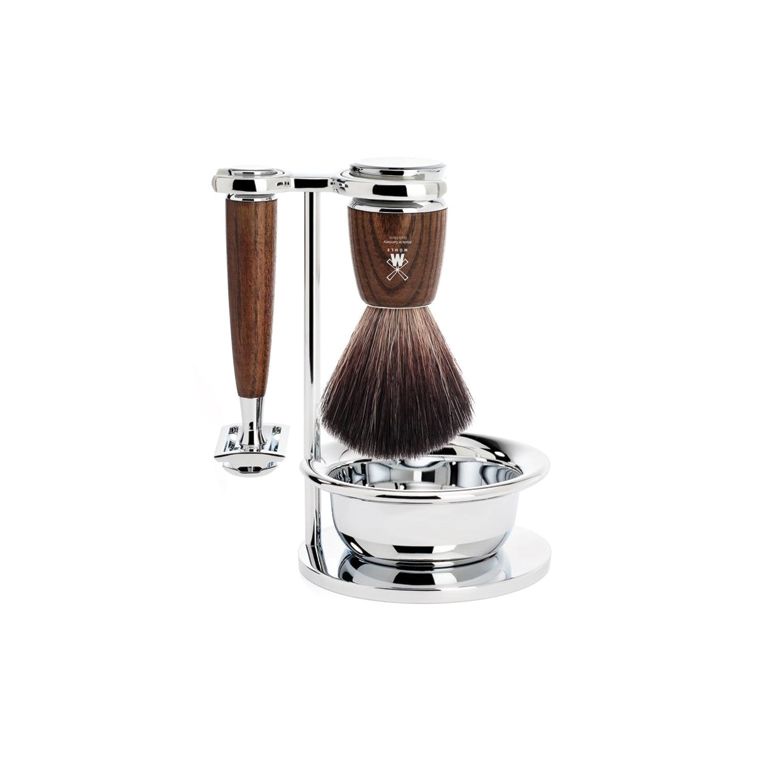 Muhle Scheerset - Rytmo - Safety Razor - Fibre - Essenhout (4-delig)