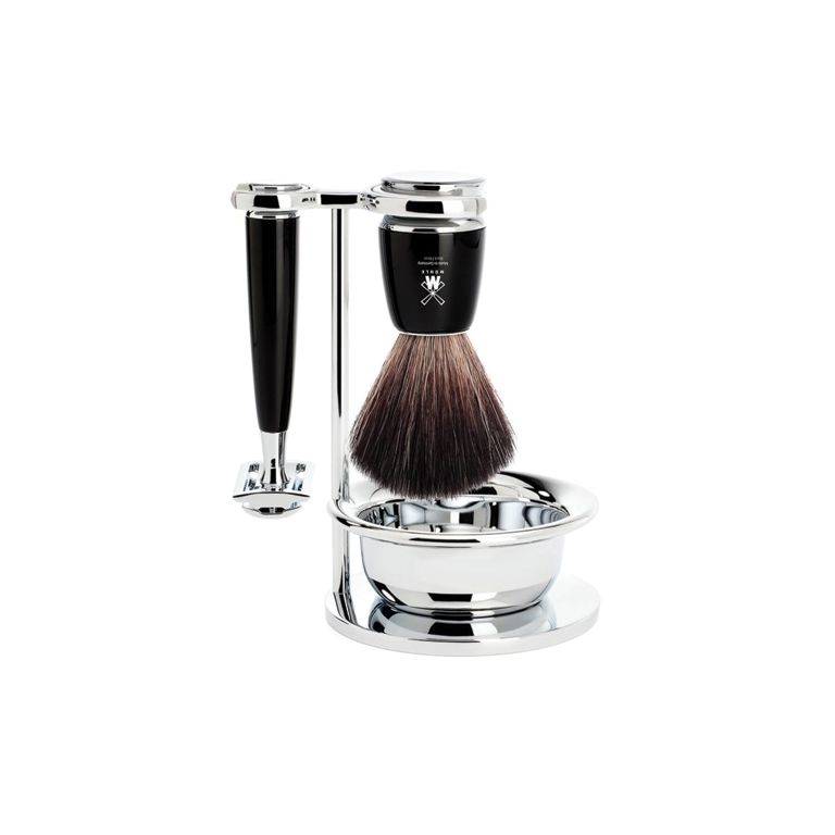 Muhle Scheerset - Rytmo - Safety Razor - Fibre - Zwart (4-delig)