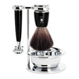 Muhle Rytmo 4-delige Scheerset met Safety Razor en Fibre Synthetische Scheerkwast